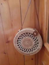Bolso de mimbre tejido para mujer, mochila pequeña con bandoleras cruzadas de mimbre tejida a mano, perfecto para verano