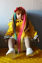 AliLeader-extensiones de cabello sintético liso, 20 colores, 50Cm de largo