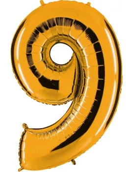 

Balloon Number 9 100cm Gold-Foil Polyamide-G029G