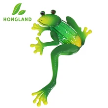 

Garden Sculptures Metal Green Frog Outdoor Wall Decoration for Home and Garden Miniatures Statues Outdoor Fairy