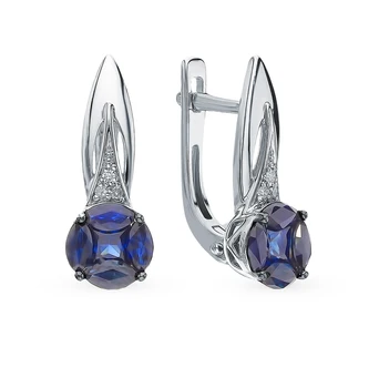 

Gold earrings with sapphires and diamonds sunlight sample 585