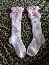 Calcetines de algodón con lazo para bebé y niña, medias transpirables antideslizantes para recién nacidos, calcetines de niñas bebé de 0 a 3 años, material barato