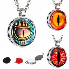 Ароматерапия эфирное масло диффузор медальон ожерелье Мода глаз дизайн полые магнитные духи кулон для унисекс с войлочными подушечками