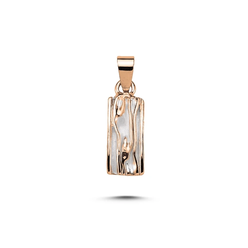 

Silver 925 Sterling Sterling Rectangular Wrinkled Pendant