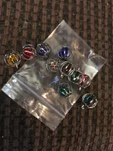 Abalorios colgantes de jaulas en espiral para hombre y mujer, abalorios de 3 colores, 13x15MM, 10 Uds., fabricación de collares y pulseras DIY