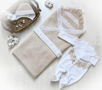 

Комплект на выписку "Кружевной" 5-ти предметный ЛЕТО Комплекты на выписку и для прогулок 0-6 мес