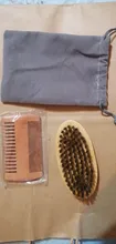 Juego de peines naturales para hombre, cepillo de afeitar ecológico, peine para Barba, conjunto de reparación de bigote, cerdas de pelo profesional