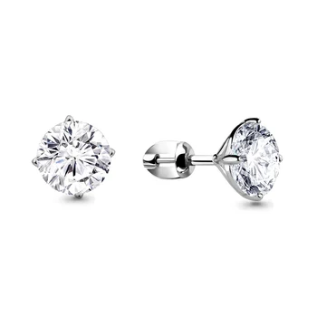 

Aquamarine studs with cubic zirconia, 925 sterling silver