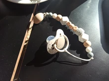 Nombre personalizado hecho a mano de silicona bebé de madera clip de chupete falso dentición seguros cadena mordedor chupete cadenas titular de la cadena