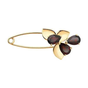 

Brooch Sokolov from gold with grenades, fashion jewelry, 585, women's male