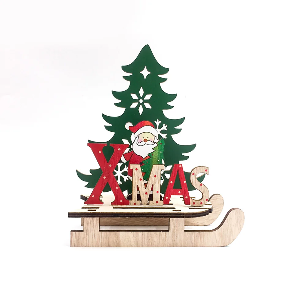 Nicro деревянная новогодняя елка Подвески DIY Санта-Клаус Снеговик Рождественский олень украшения для рождественской вечеринки детский подарок# Chr59