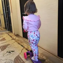 Conjunto de ropa para niñas pequeñas, Tops de manga larga con letras para recién nacidos, pantalones informales con estampado, diadema, trajes para niños pequeños