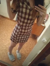 Crop Shirt Button-Up Summer Blouse Ladies Tops Streetwear Plaid Vintage Elegant Women