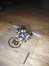Anillo de flores esmaltado en azul y tinta chapada en oro Vintage, anillos de Signet grabados de diseño Simple para hombre, joyería gótica Punk para fiesta