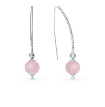 

Silver earrings with quartz sunlight sample 925