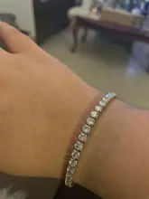 Pulsera de boda para hombre y mujer, de lujo, de 4mm, Circonia cúbica, Pulseras de tenis, cadena con diamantes de cristal, Color dorado y plateado