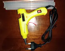 Pistola de pegamento Industrial, Mini pistolas, herramienta de reparación de temperatura térmica eléctrica con 7mm x 200mm, barra de pegamento de fusión, enchufe de la UE, enchufe de EE. UU. 20W