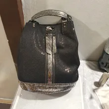 Mochila para ordenador portátil de cuero con lentejuelas para mujer, morral con cierre de personalidad, Mochila antirrobo de viaje