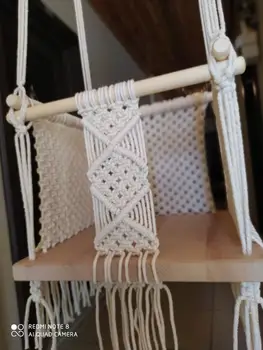

Baby Swing Macrame Hanging Rocking Chair Hanging Toys Hammock Safety Baby Bouncer Outside Indoor Wooden Plate Swing Rocker Toy