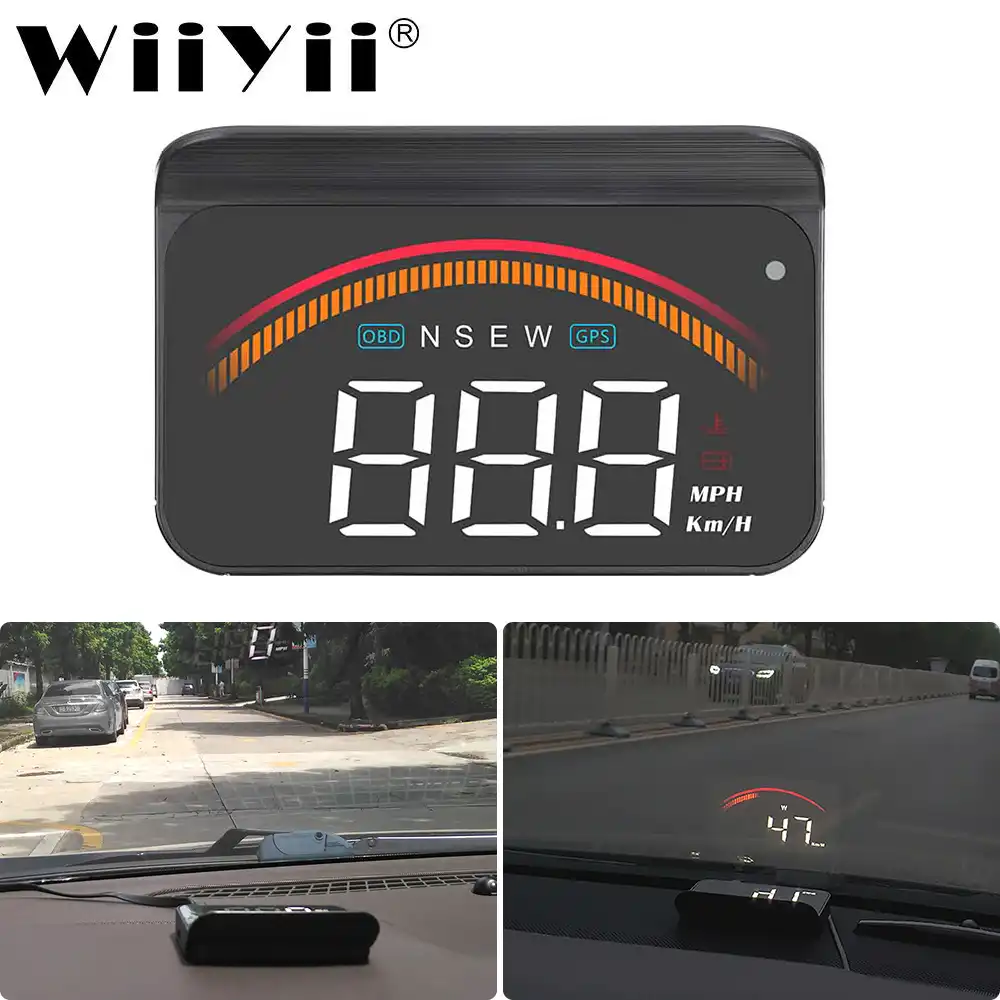 ユニバーサルm11 Obd2 Hudヘッドアップディスプレイ車のgpsスピードメーターrpm水温フロントガラス プロジェクターセキュリティ自動警報 ヘッドアップディスプレイ Aliexpress
