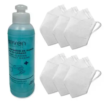 

MAHI00061 Pack 6 masks high-risk + 1 Cleaner hydroalcoholic 245 ml. Deseinfectante higien