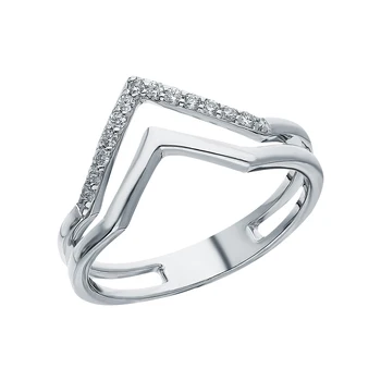 

Silver ring with cubic zirconia sunlight sample 925