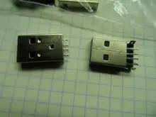 10 unids/lote USB 2,0 4Pin un tipo macho conector SMT negro G49 para cargador de transmisión de datos