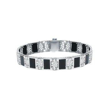 

Silver Bracelet with onyx and cubic zirconia sunlight sample 925