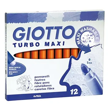 

Giotto 456005 markers Turbo, Maxi wide tip, 1-3mm, pack of 12, orange pens