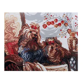 

Gz004 wooden-based Mosaic 'yorki', 40*50 cm