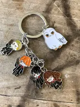 Nuevo HP magia la universidad llavero para las llaves búho esmalte llavero colgante de los fans de regalos-50
