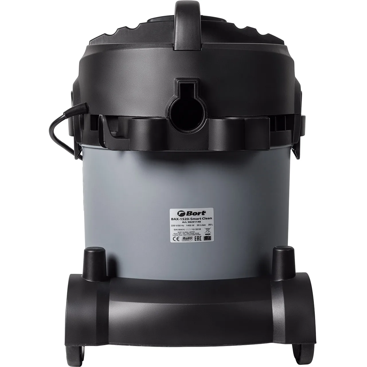 Пылесос для сухой и влажной уборки Bort BAX-1520-Smart Clean (Мощность 1400 Вт, бак 20 л, розетка для инструмента)