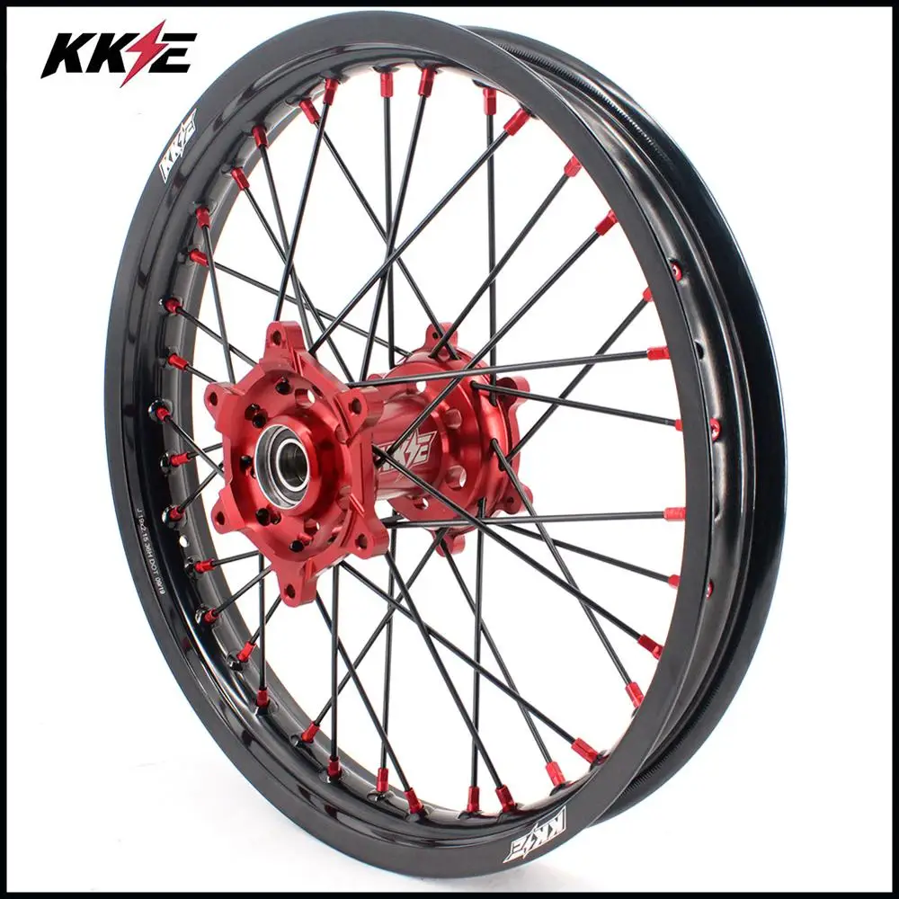 KKE 21/19 MX мотоциклетные колеса диски набор для SUZUKI RM125 2001-2007 RM250 2001-2008 Красный концентратор ниппель