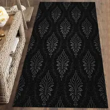Else черный белый Дамаск этнические Morrocan 3d принт нескользящие микрофибры Моющиеся Бегун Коврики для прихожей