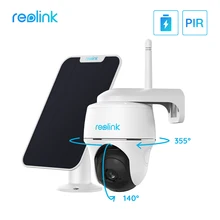 Reolink argus pt w painel solar 1080p câmera wi fi pt bateria recarregável/câmera de segurança posta solar