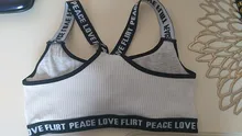 Bra-Top Underwear Letter Gym-Wear Yoga-Bra Fitness Push-Up Sports Running Cotton Solid