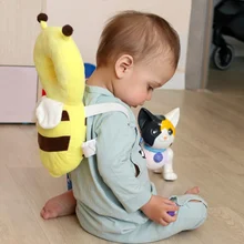 Almohada de reposacabezas para bebés, cojín de protección para recién nacido de algodón suave con dibujos animados, anticaída, cuidado seguro para niños pequeños