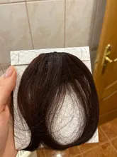 XINRAN-flequillo postizo de pelo sintético, extensión de cabello con Clip, flequillo de aire, negro y marrón