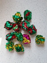 Crinkle Balls 12pcs Colorful Ball Sound Tin Paper Toy for Cat Durability Vocalization