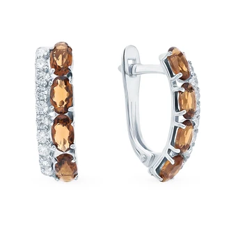 

Silver earrings with crystals and cubic zirconia sunlight sample 925