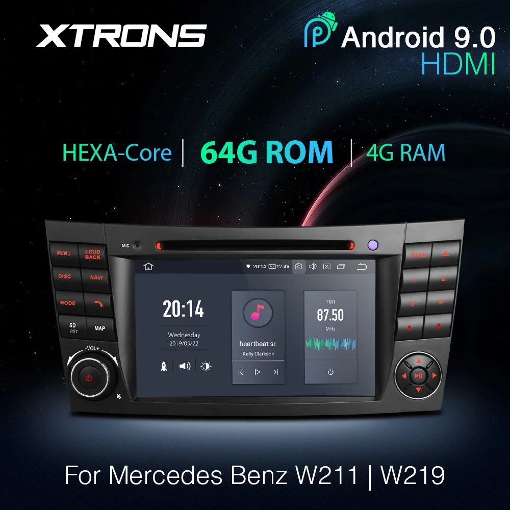 Автомобильный DVD-приемник XTRONS 7 дюймов Android 9 0 шестиядерный процессор 4 + 64 ГБ