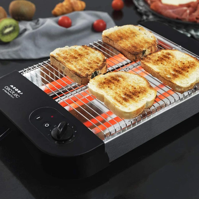 Cecotec grille-pain plat Horizontal Turbo EasyToast. 3 résistances à  quartz, 6 niveaux de puissance, 900W - AliExpress