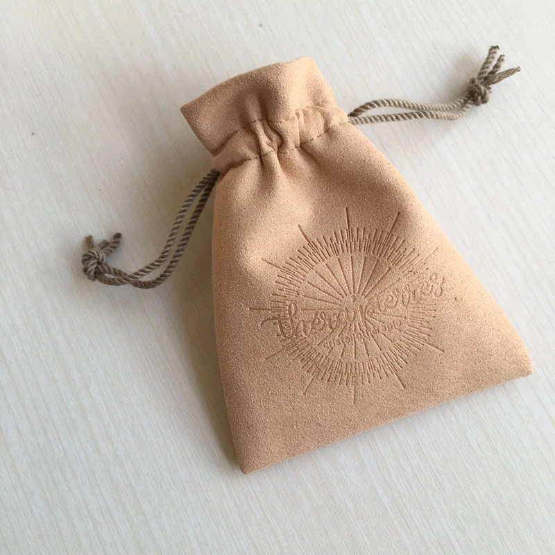 50pcs custom microfiber ring pouches embossing logo necklace packaging earrings drawstring jewelry packaging pouches bags