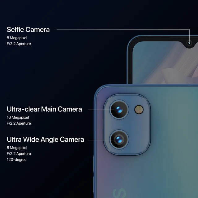 UMIDIGI A13S wersja globalna Android 11 Smartphone 6.7 "HD + wyświetlacz 4GB 32GB 64GB 5150mAh bateria 16MP tylna kamera telefon 5