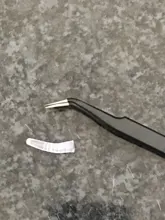 Pinza de mano de 1,0 MM para decoración de uñas, herramienta de selección de Gel acrílico para decoración de gemas, diamantes de imitación, pinzas negras para pestañas, 1 unidad