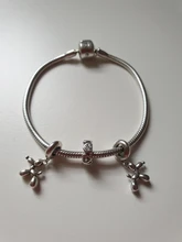 Plata de Ley 925 de un perro historia caniche Cachorro Bulldog Francés perlas encanto Fit BISAER encantos de plata 925 Pulsera Original