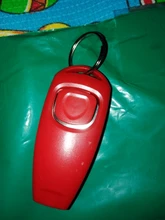 2 en 1 para Clicker para perros entrenamiento silbato tarjeta de respuesta perro entrenador de asistencia guía con Llave de Anillo suministros para perros mascota