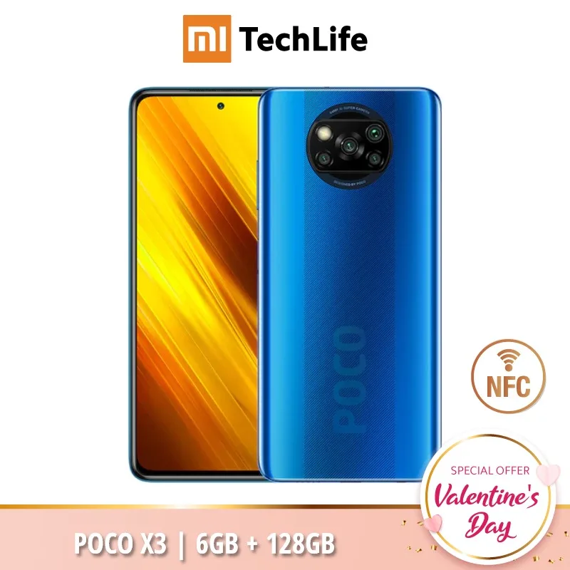  Xiaomi POCO X3 6 ГБ ОЗУ 128 Гб ПЗУ (абсолютно новый/Герметичный) pocox3, poco, 128, телефон мобильный, nfc 