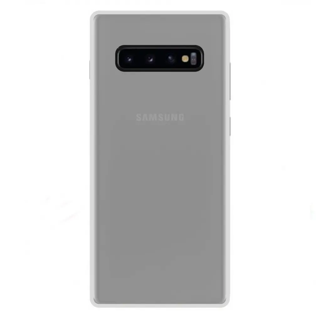 Гладкий белый чехол-подставка для SAMSUNG S10 PLUS