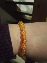1 unids/set de abalorios de cera de abeja amarilla, cuentas de amberos, pulsera elástica con cuentas, regalo de joyería Unisex